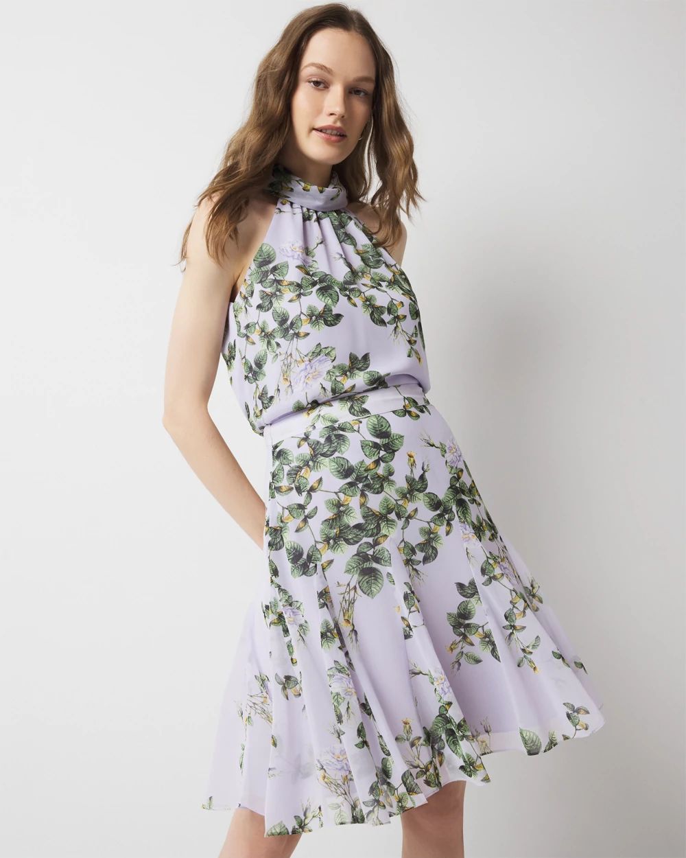2912027 White Floral Mini Skirt